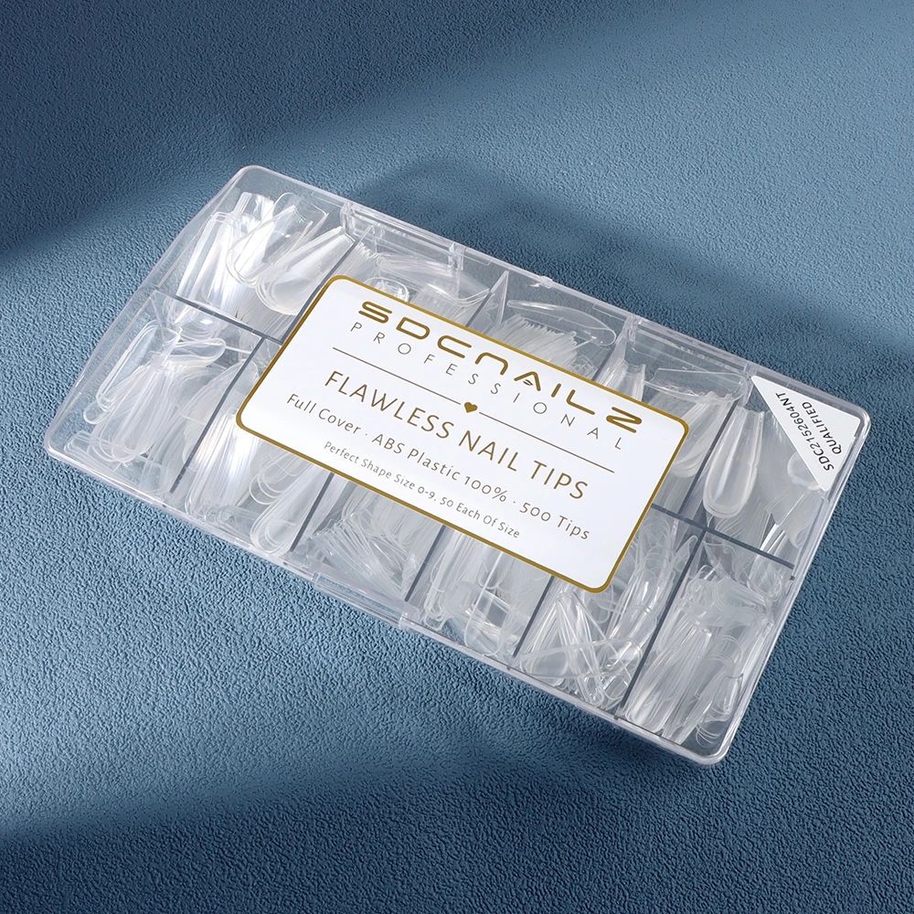 OEM, лучшее качество, идеальная форма, прозрачный длинный гроб, наконечники для ногтей с полным покрытием, акриловый наконечник для ногтей
