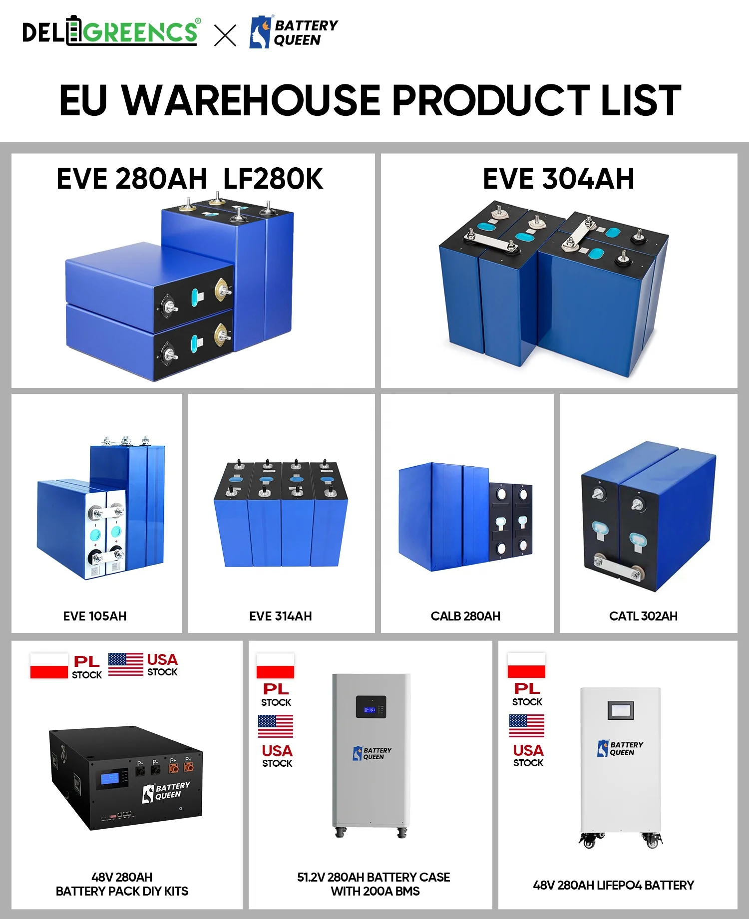 Batteryqueen free tax 15kwh energy storage system DIY kit battery box lifepo4 for lithium batteries 48v bms jk 200a poland stock