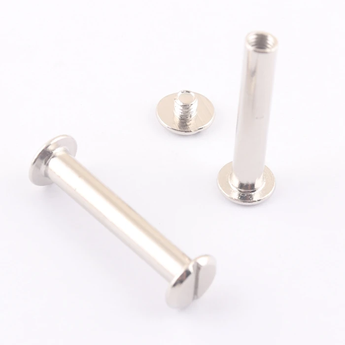 30mm metal flat head Chicago book binding screw for leather craft