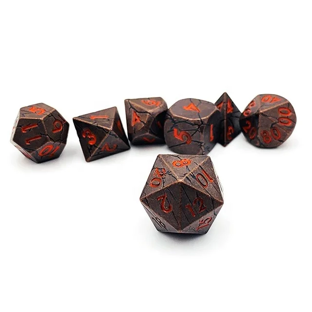 Набор Игральный костей многогранные Dnd металла ролевой игры на заказ 16 мм DND подгонянный логос цвет цинковый сплав срочная отправка по воздуху в наличии 10