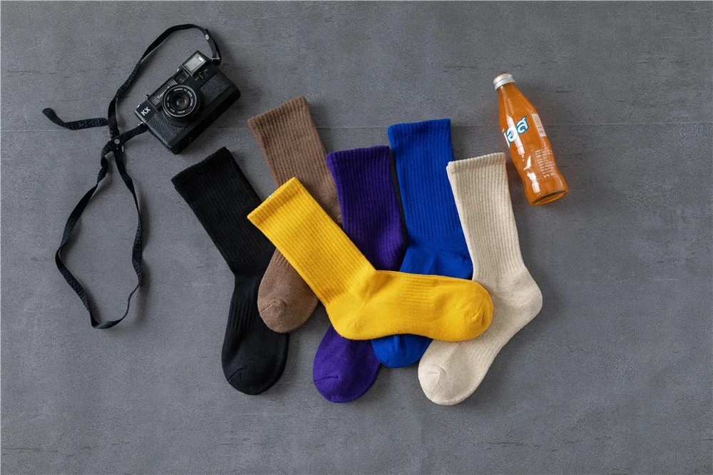 Цветные удобные мягкие повседневные однотонные мужские женские унисекс махровые хлопковые короткие носки с пользовательским логотипом