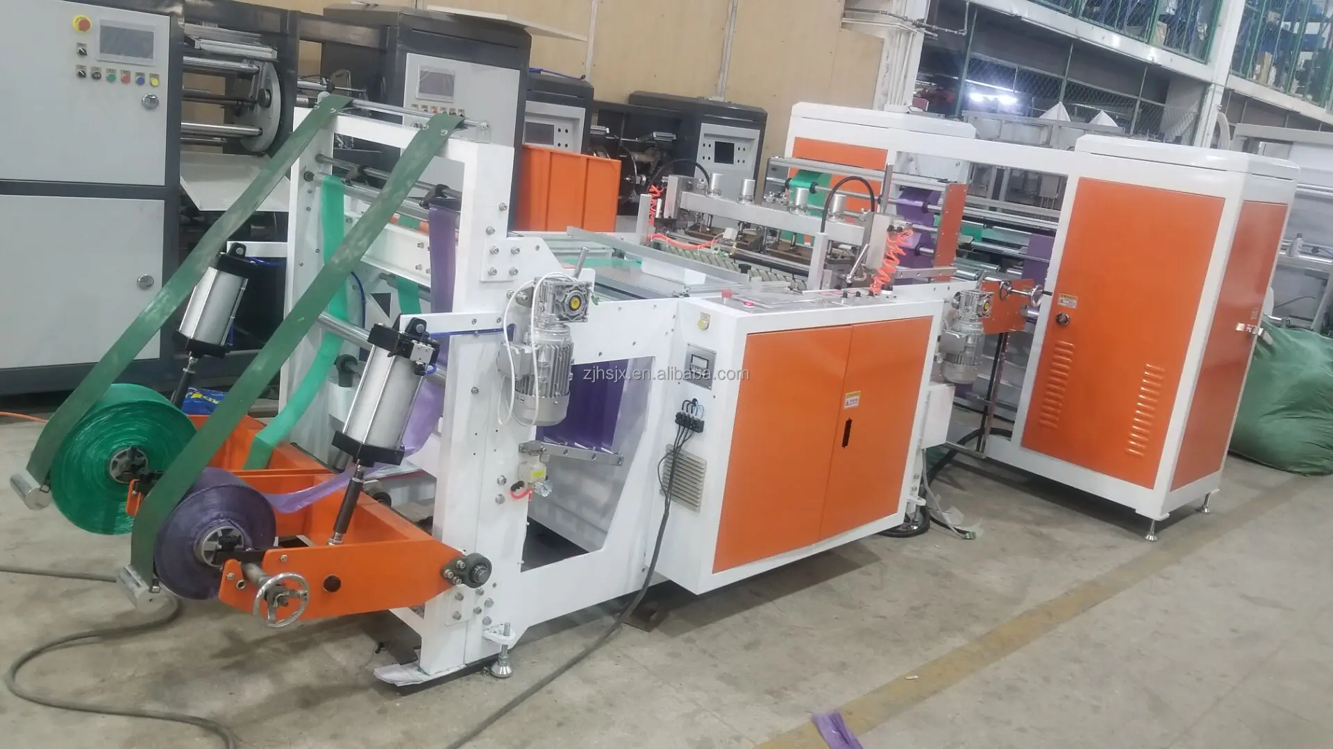 HSLJ-500 * 2G высокая скорость 2 линий плоский пластиковый пакет для покупок машина для производства рулонов туалетной бумаги