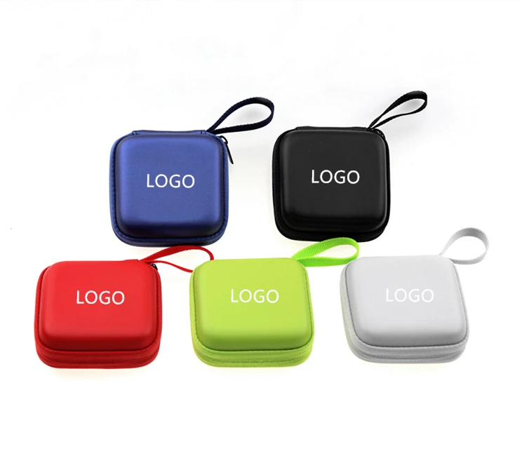 New Eva Hard Mini Case Bag Custom Zipper Eva LOGO Earbuds Earphone Hard Case for Storage Cable Earphone