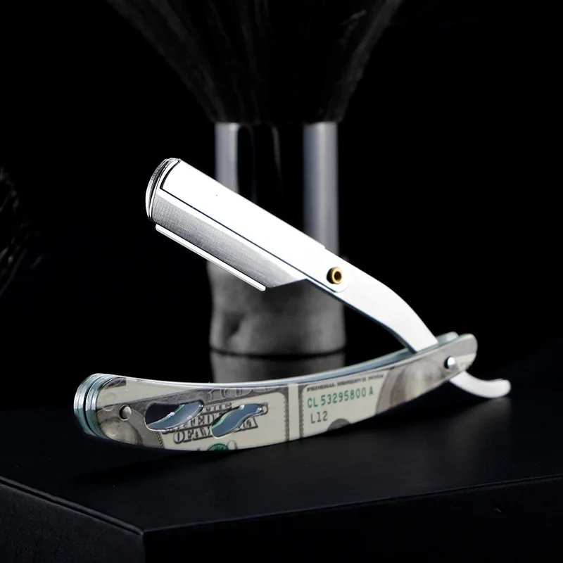 wholesale Supplies Old-Style Beard Cutting Folding Knife Shaving Razor  Holder Straight Stripe Razor Mens Caring Barber Razor
