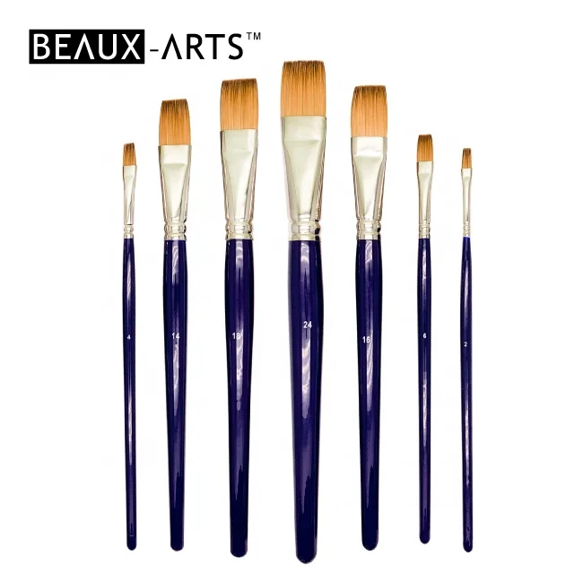
Flat Synthetic Sable Hair Art Paint Brushes for art Professional Art Supplies for Acrylic, Oil, Watercolor 