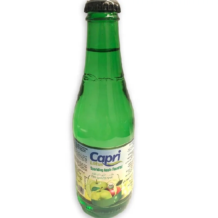 LOTUS CAPRI MINERAL WATER WITH APPEL FLAVORED SOFT DRINK CARBONATED DRINK 200ml 250ml Glass Bottled Mineral Water from Turkey