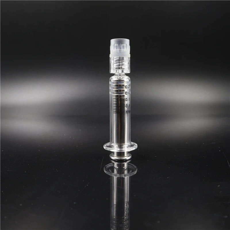  Стеклянный шприц Luer lock 1 мл для картриджей cbd vape заправка с двумя типами плунжерных