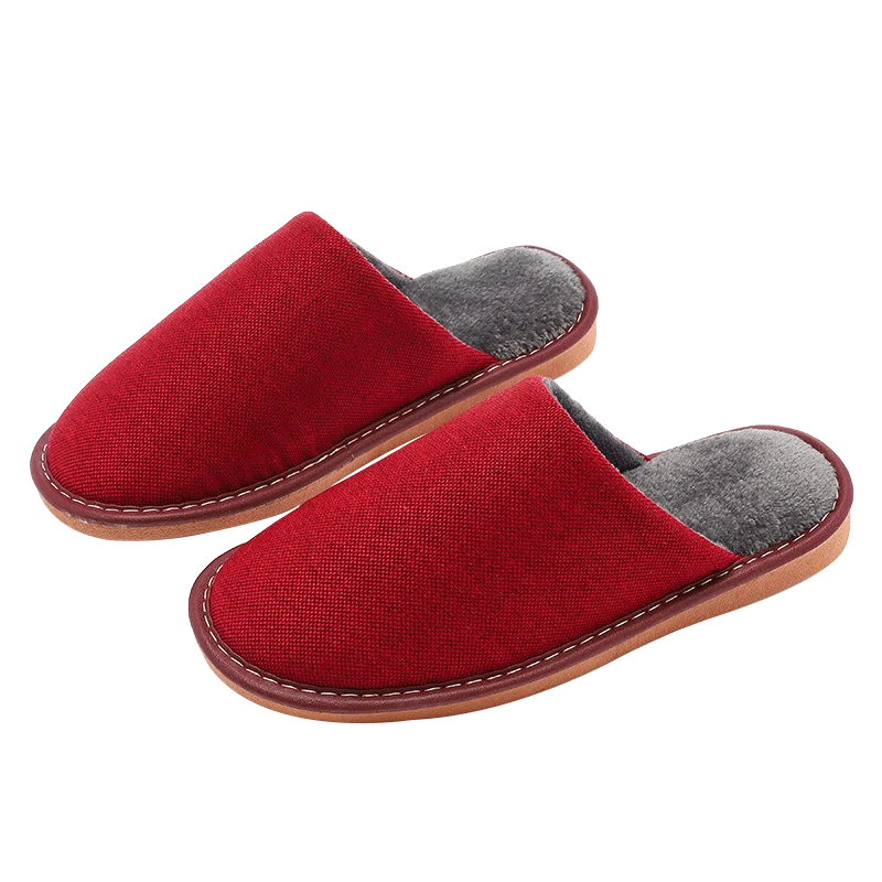 Hot Sale Indoor and Outdoor Velvet Hotel Slippers Fleece Custom Cotton for Men Women