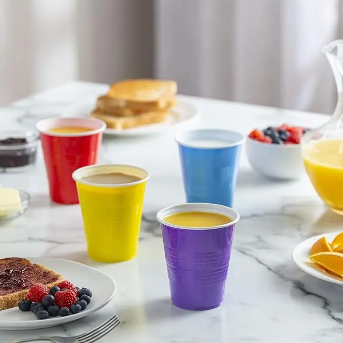 Disposable Pp Cup Custom 18 Oz Disposable Party Plastic Cups Red White Blue Beer Drinking Cups