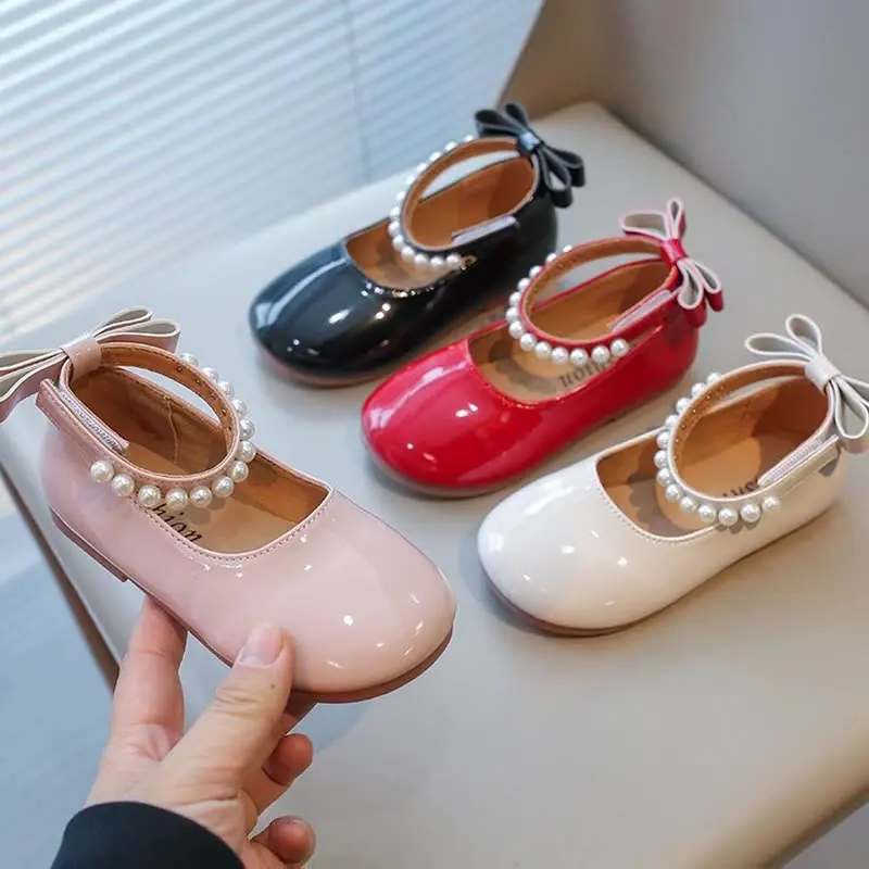 Wholesale New Spring Autumn Girls Patent Leather Shoes Child Fashion Dance Toddler Shoes For Girls Princess Shoes