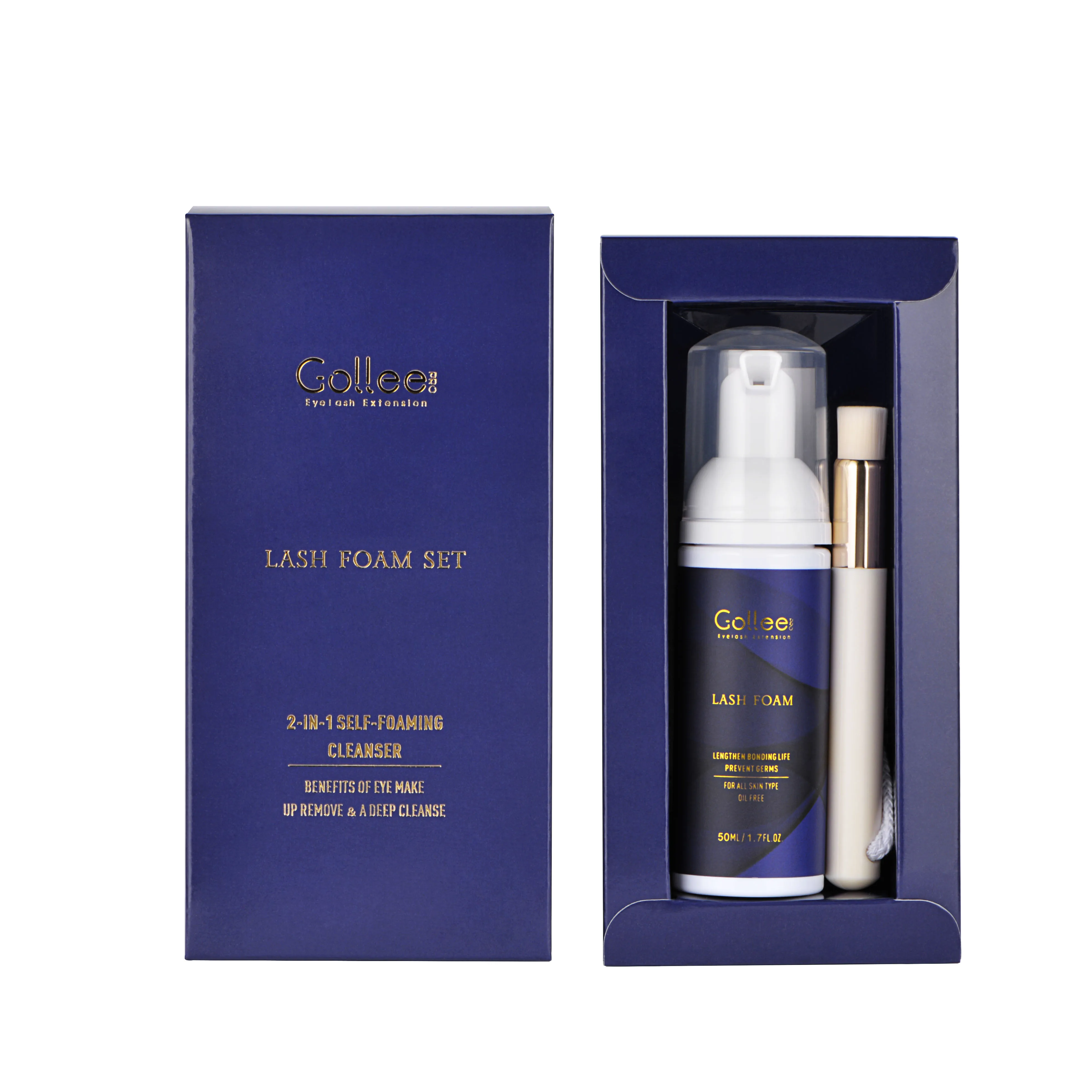 Gollee OEM 2 in 1 Eyelash Foam Cleanser Eyelash Shampoo