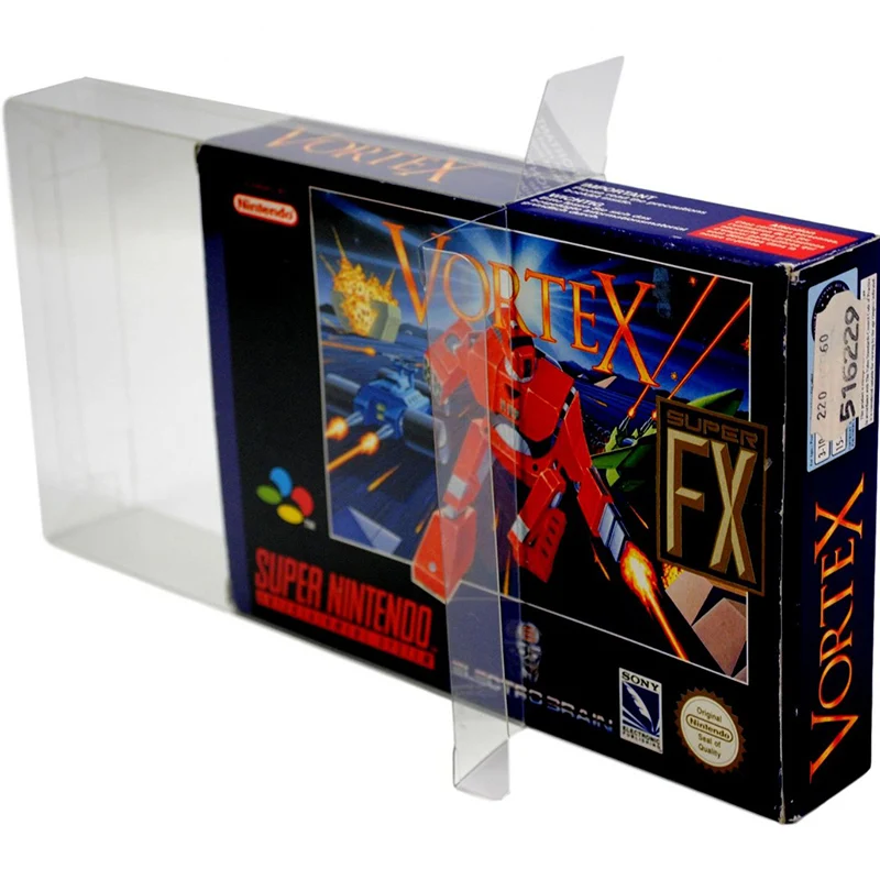 SNES Game Box Protector for N64 Nintendo Cartridge Box Protector Case PET