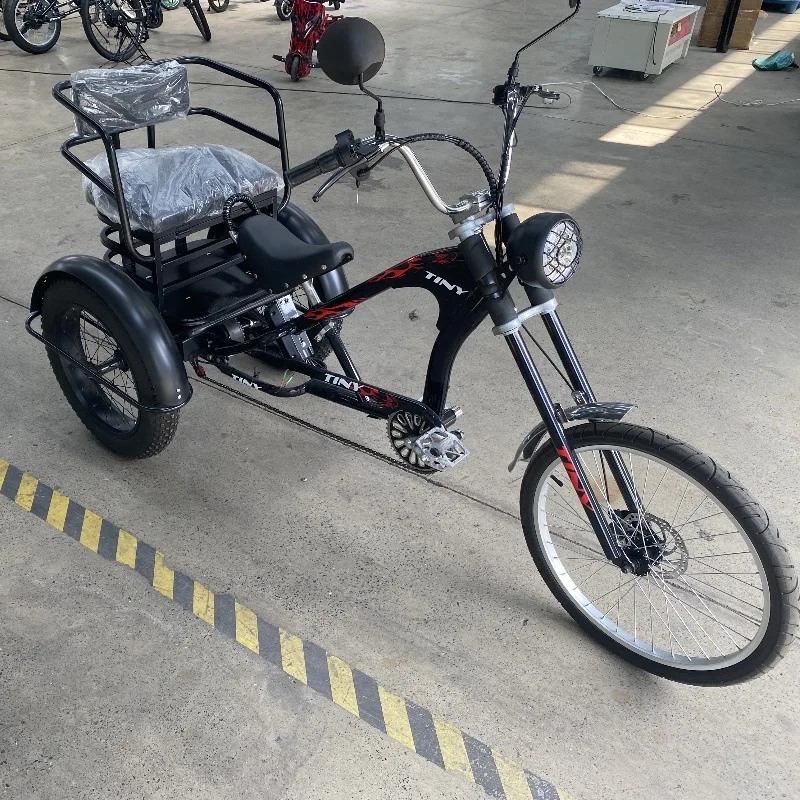 New pedal three-wheeled bicycle lithium battery aluminum alloy electric three-wheeled moped