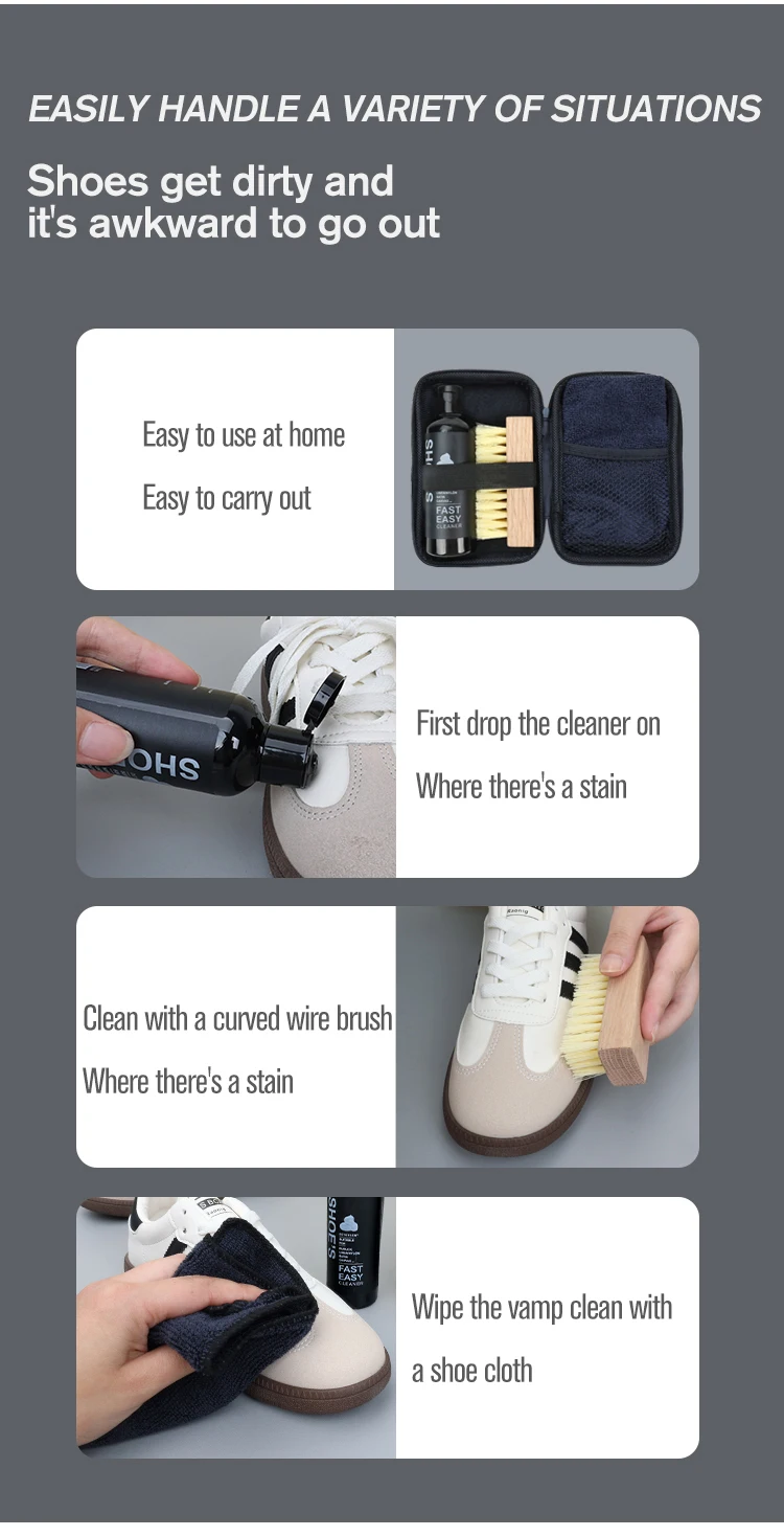 Portable Shoe Cleaner Kit Natural Sneaker Cleaning Kit For Athletic Shoes,Tennis Shoes,Sneakers