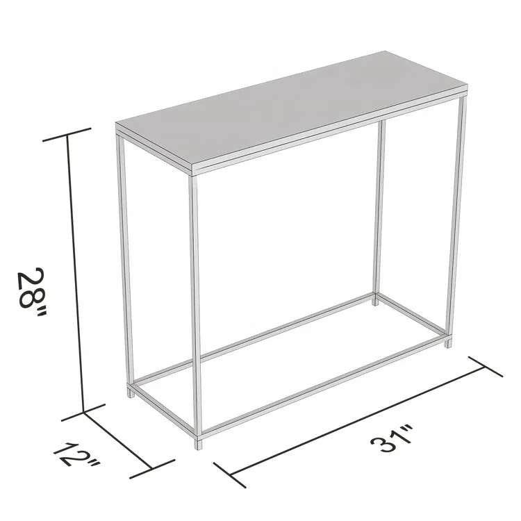 Customized Brown Reclaimed Entryway Console Table with Black Metal for Living Room