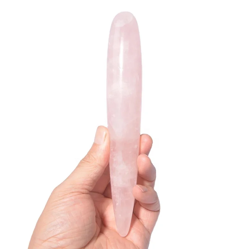 wholesales Natural Safe rose quartz Massage Wands women sexy masturbation massage Gemstone energy Dildo