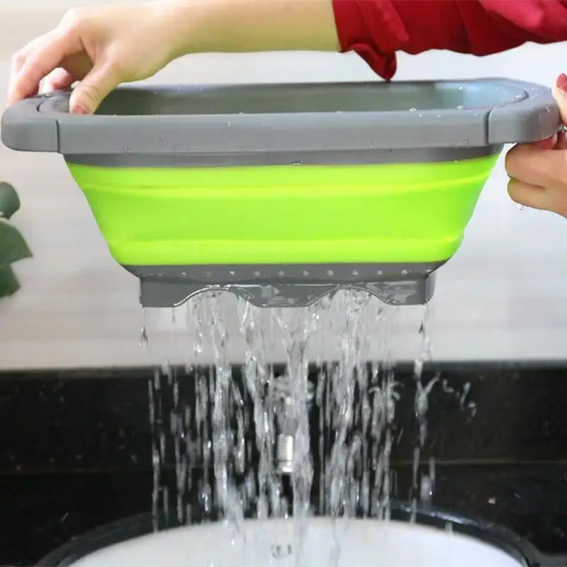 OEM & ODM BPA-Free Foldable Kitchen Colander Wholesale Metal and Silicone Basket Strainers for Food & Fruit Washing