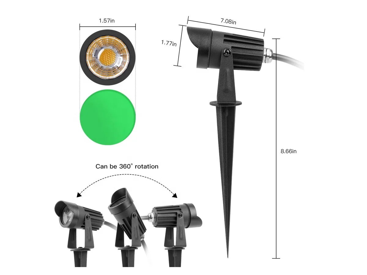 Modern Landscape Garden Spike LED Lawn Light Wholesale Suppliers Outdoor IP67 Waterproof 3W