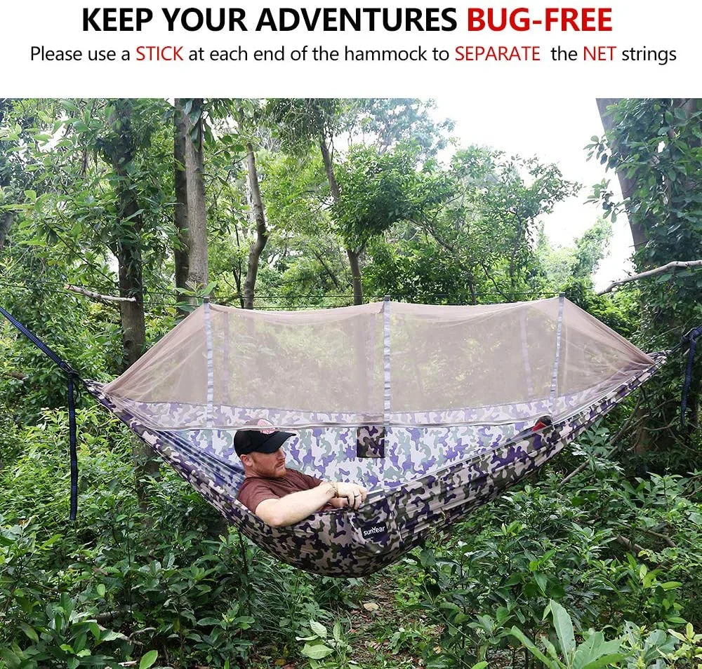 Professional Suggestion Mosquito Net Hammock,travel Hammock with Canopy,outdoor Folding Hammock