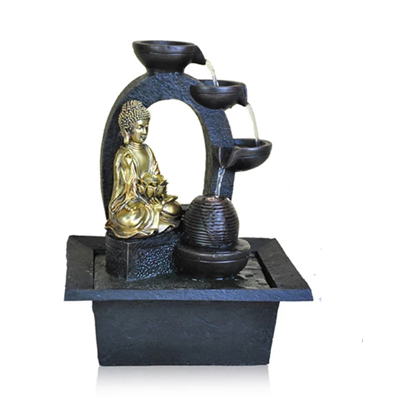 
China manufacturer resin buddha religious water fountain 