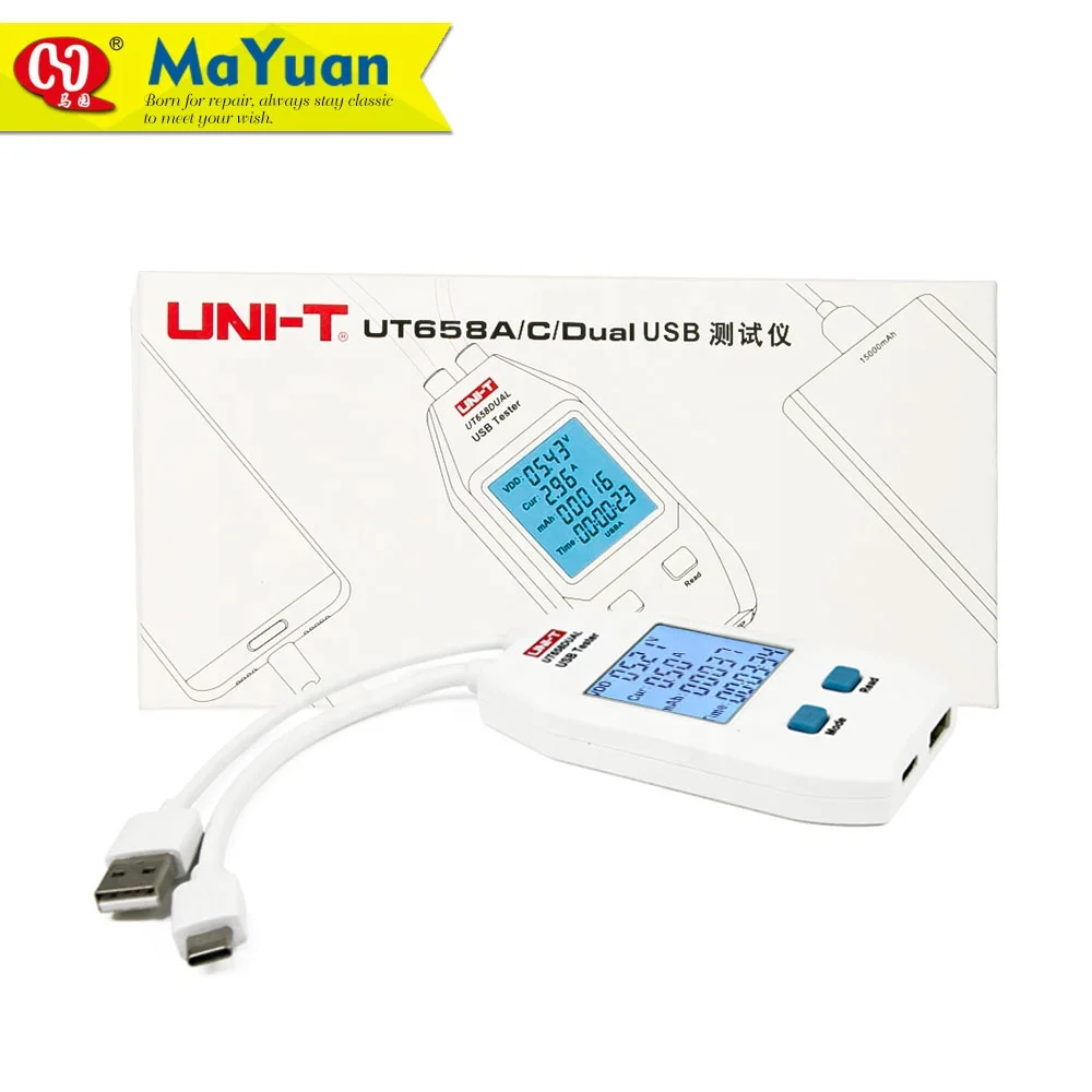 UNI-T UT658A, 658C, 658 двойная серия Многофункциональный цифровой USB тестер мощности
