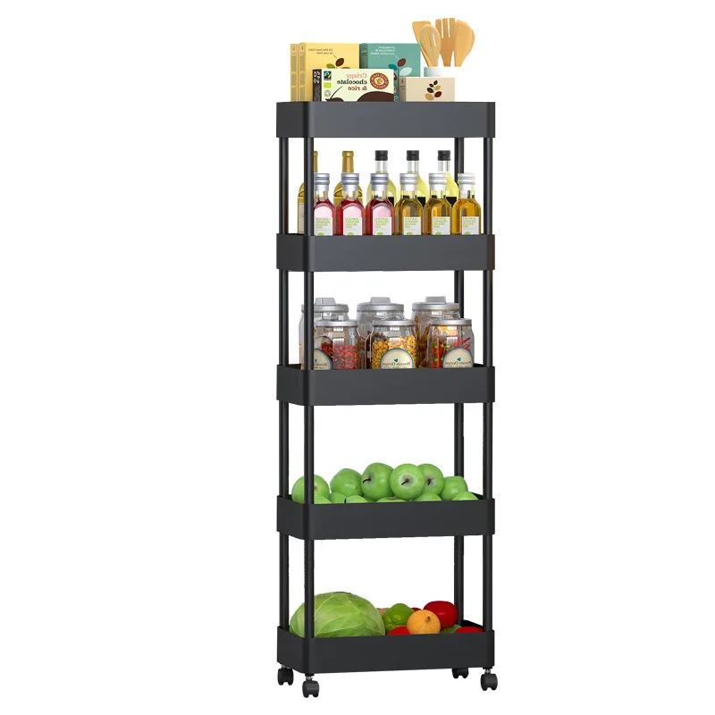 Quality Protection 3 Tier Slim Kitchen Serving Trolley Cart Metal Removable Storage Utility Trolley With Wheels