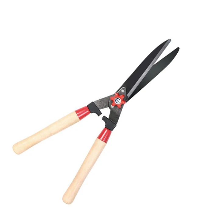 Wooden handle grip garden scissors branch shrub cutter wavy hedge shears hedge trimmers clippers pruning shears