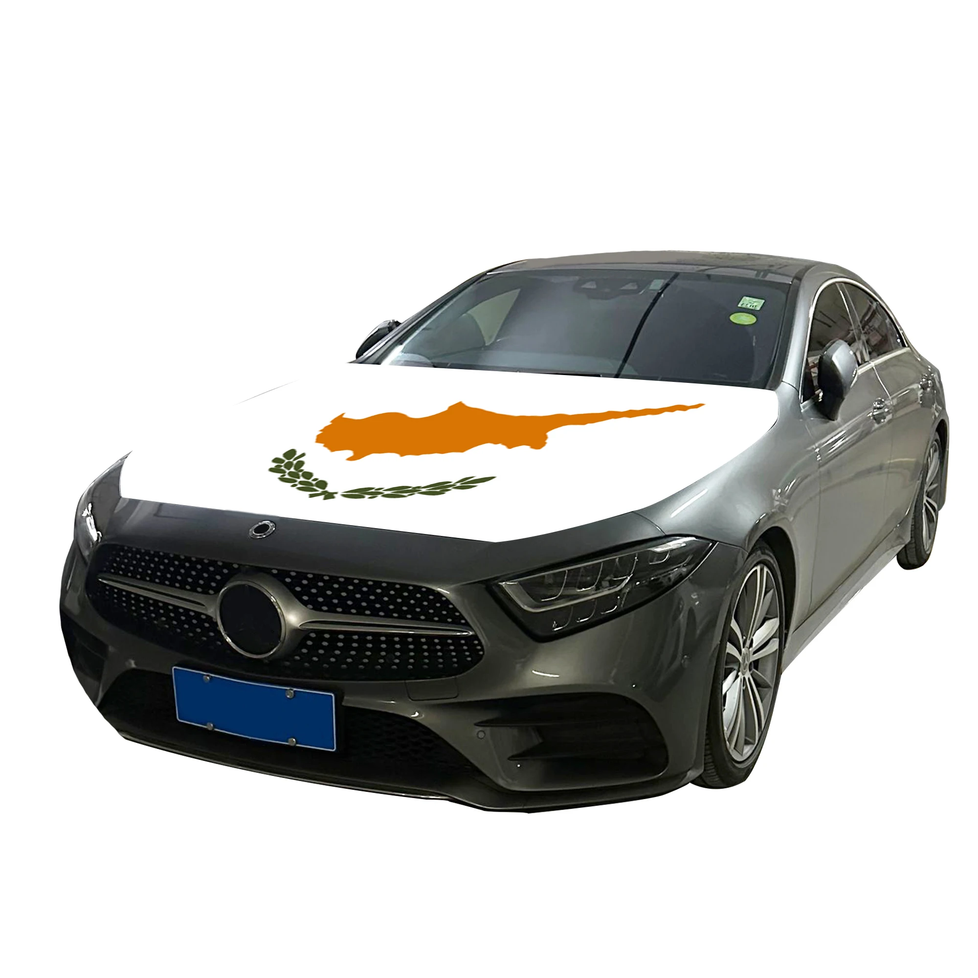 Доступный Национальный чехол на капот автомобиля флаг кипрский автомобильный двигатель Прямая продажа с завода полиэфирная ткань