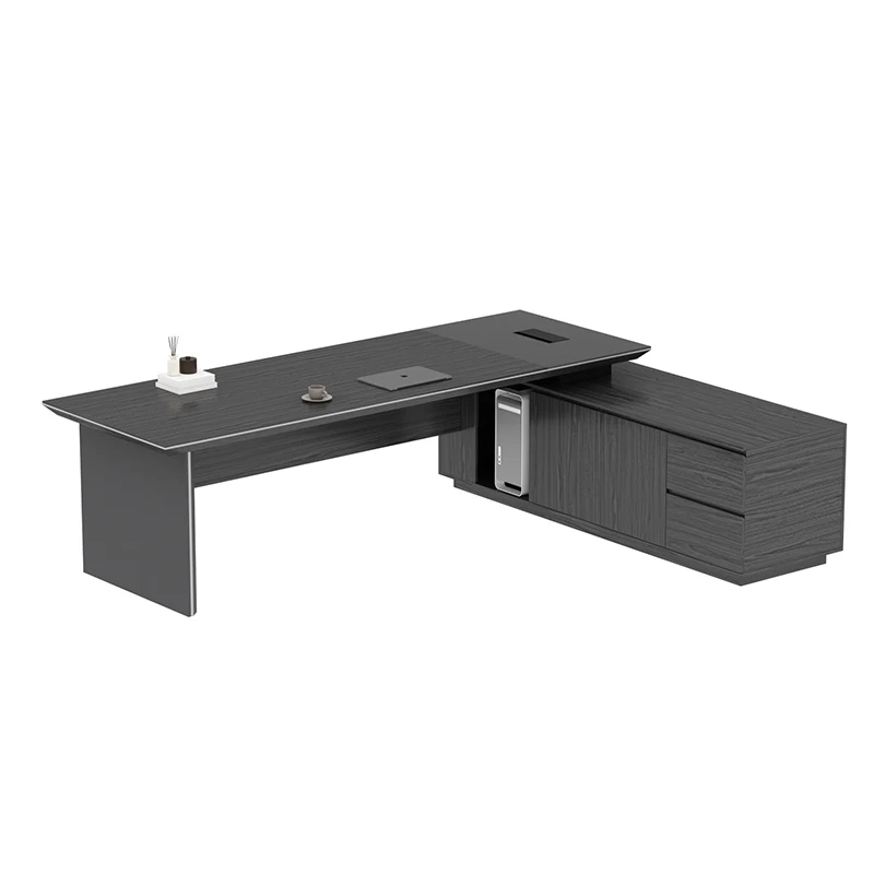 Ceo Boss Modern Commercial Furniture General Manager L Shape Wood Veneer Wooden L-shaped Executive Table Office Desk
