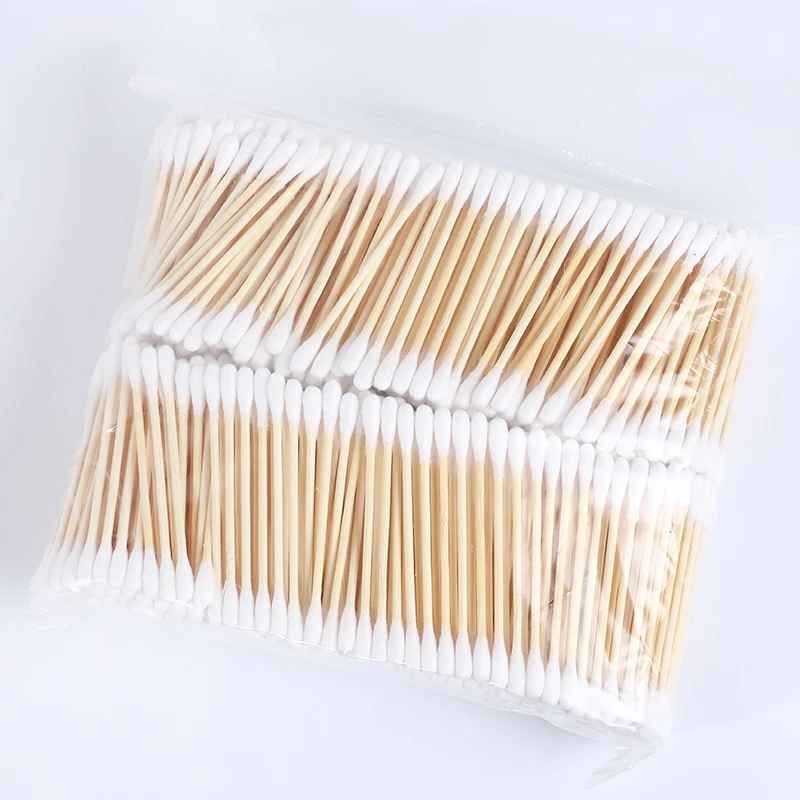 High Quality 1000 Large Packaging Cotton Buds Bamboo Sticks Bag Cotton Swabs Wholesale Special