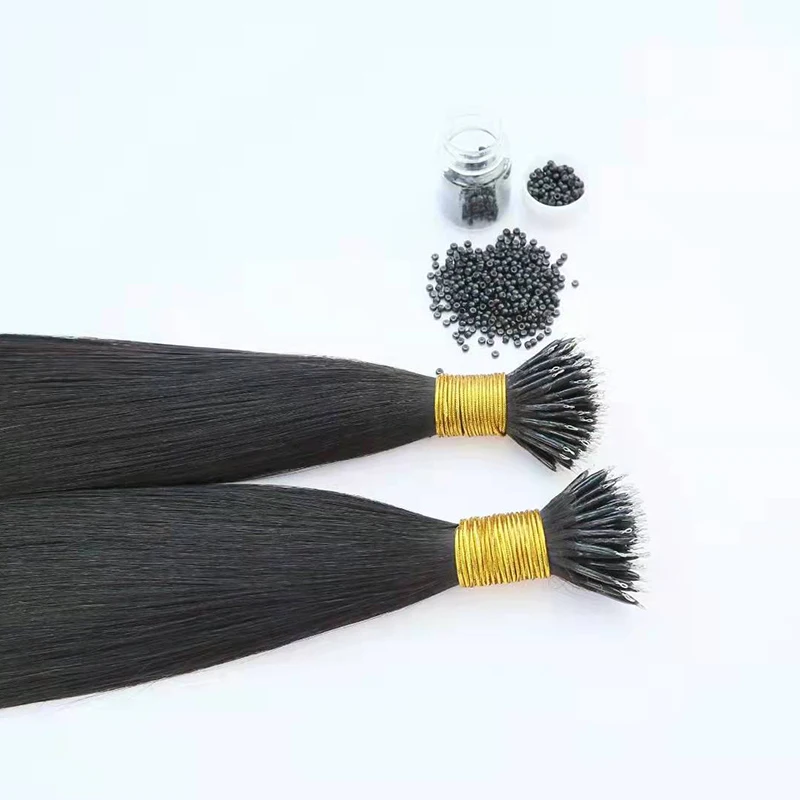 High quality European cuticle aligned human hair nano ring nano hair extension