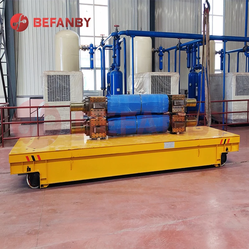 Explosion proof assemble line rail move battery operated transfer trolley