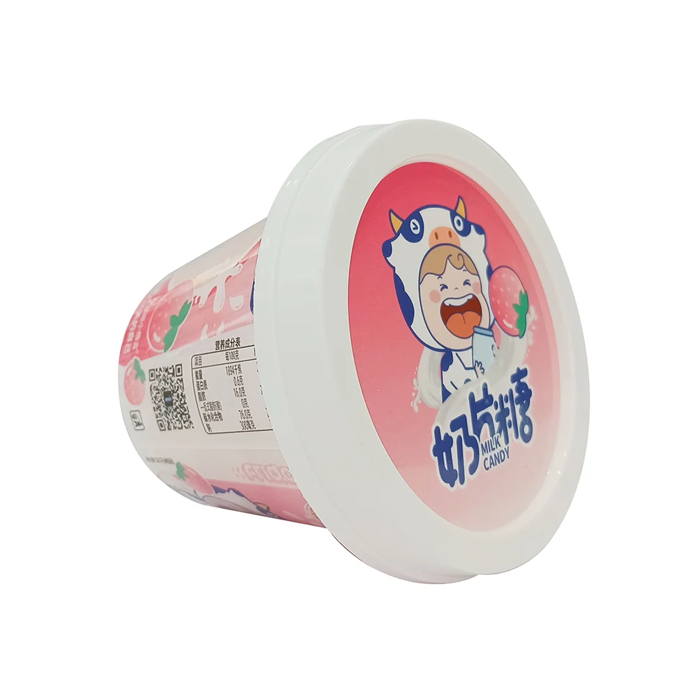 158g Milk Powder Contained High Protein Bottle Packed Chewable Strawberry Milk Candy