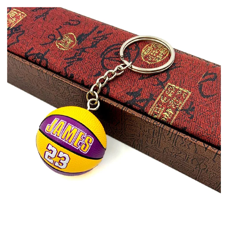 3D PVC Basketball Club Keychain Different Basketball Players Basketball Model Pendant Keychain