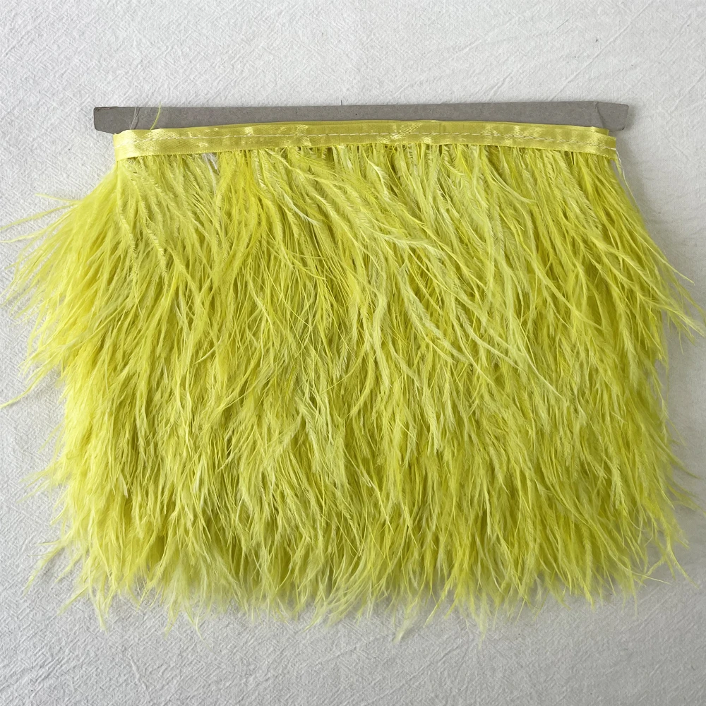 8-10 CM Free Sample Cheap High Quality Dyed Colorful Fluffy Feather Fringe Lace Trim Decorations Ostrich Feather Trim