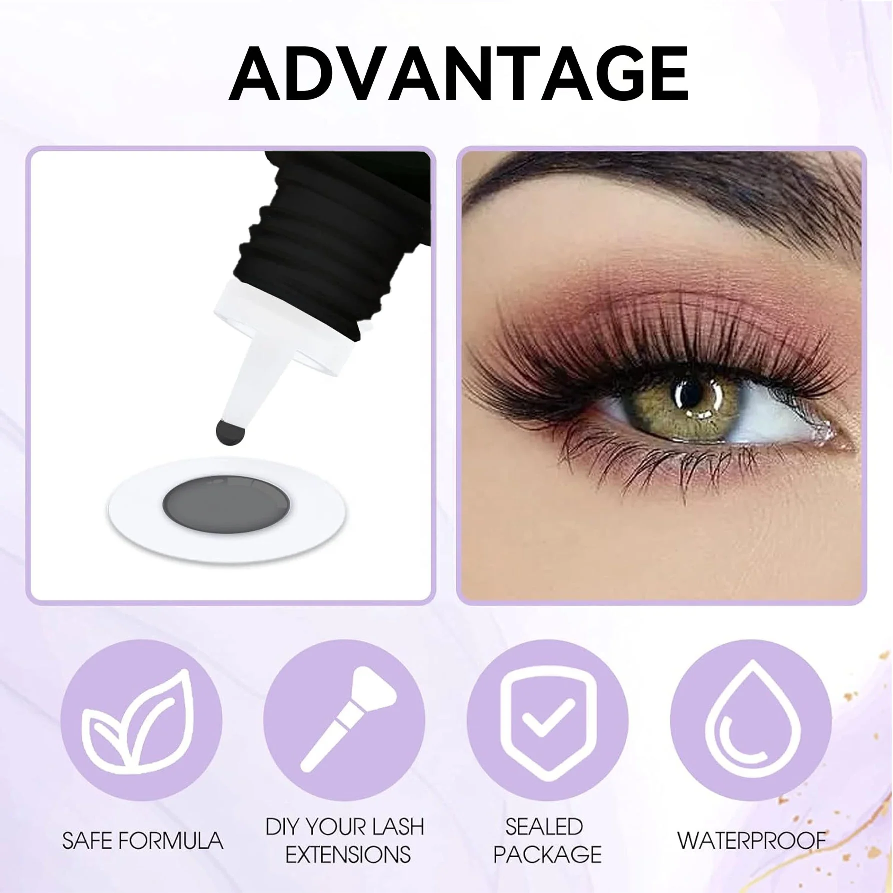 diy lash glue waterproof non toxic cluster lash glue long wearing affordable 5ml DIY lash extension glue