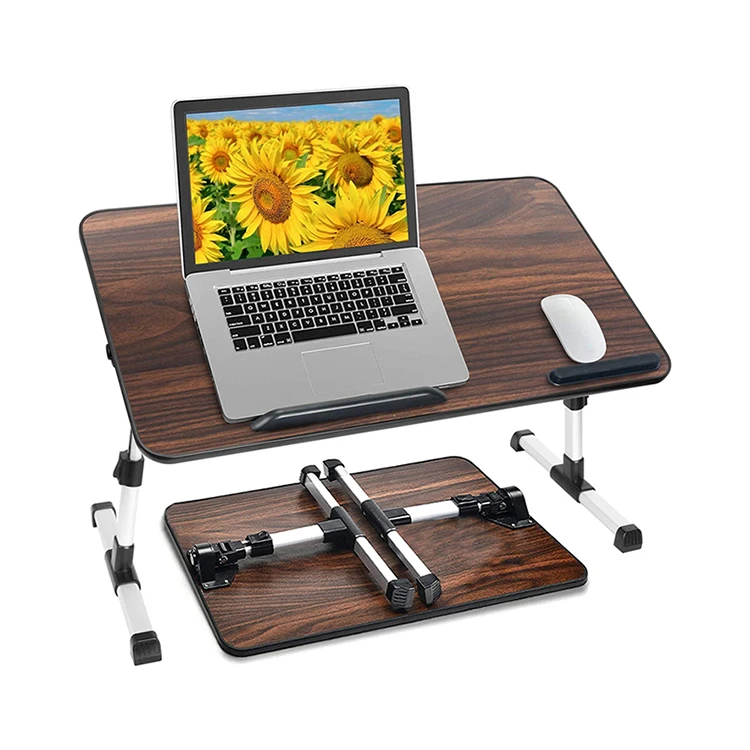 Newly designed adjustable height computer desk portable foldable laptop desk can be used on the bed