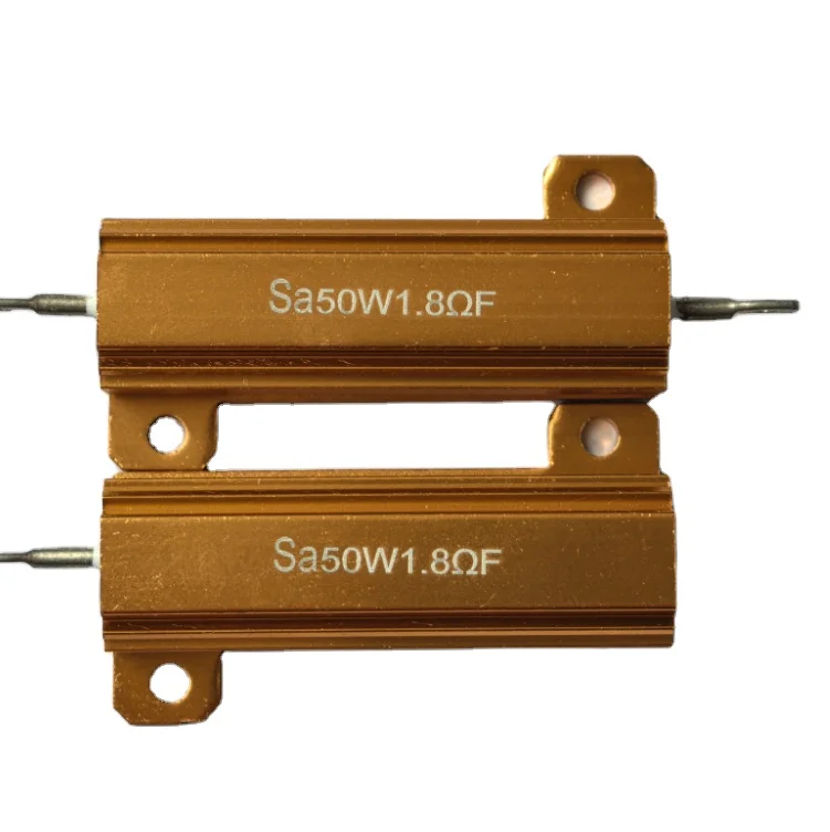100W  Gold Aluminum  High Power  Resistor  Housed Wirewound Resistor  used in the inverter stage audio and equipment industry