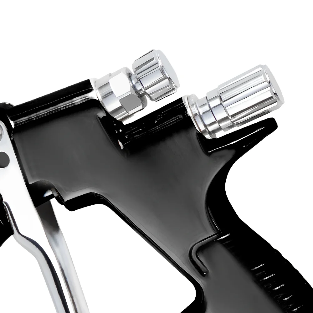 Black  Paint Spray Gun Professional T110 HVLP Pneumatic Airbrush Gravity Feed with 1.3mm/1.8mm nozzle, 600ml Cup for Car Repair.