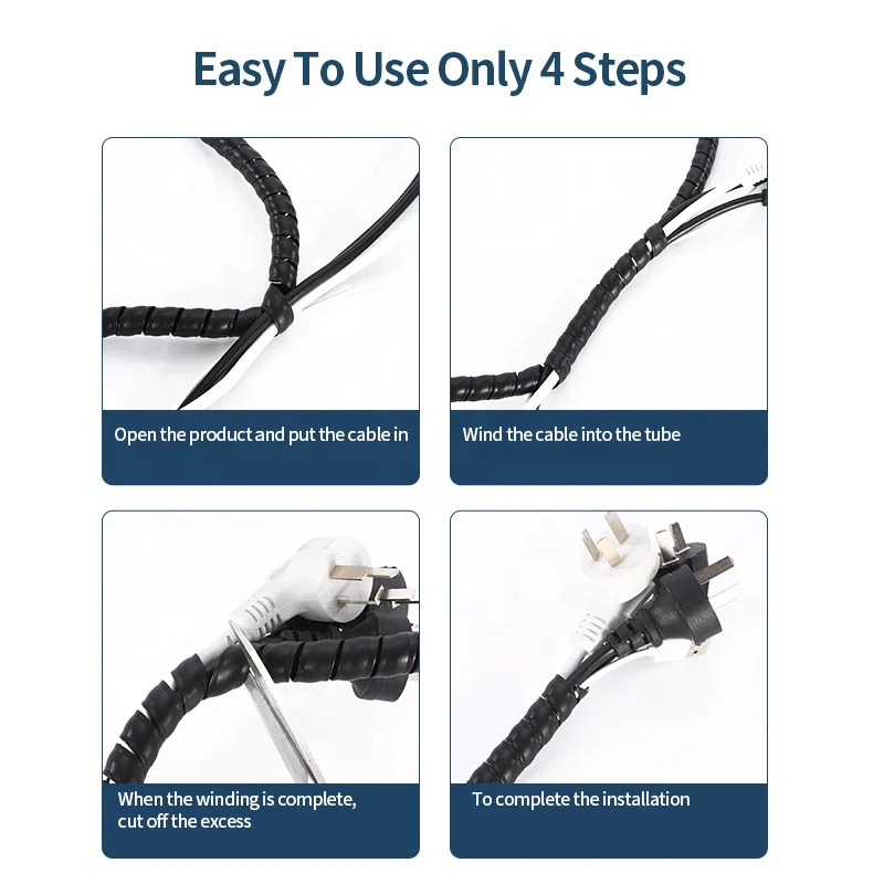 ZHBOZ China Manufacturer black Hot Sale Hydraulic Hose Protector Spiral Guard For Protecting Hose