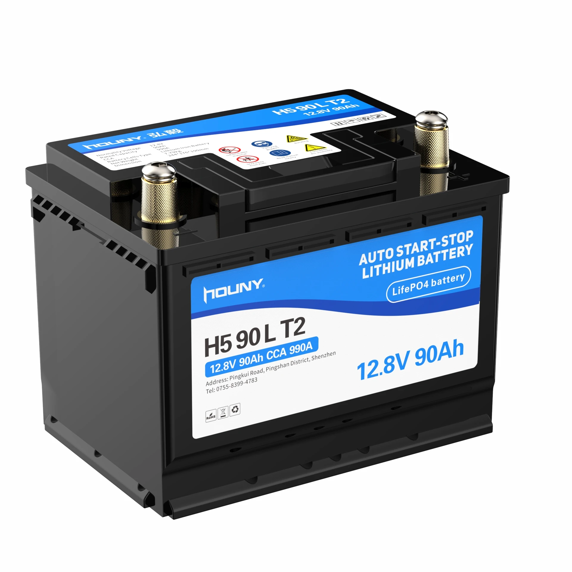 Houny 12v 45Ah 60Ah 75Ah 90Ah 105Ah 120Ah LiFePO4 автомобильный запуск батареи супер производительность литиевая