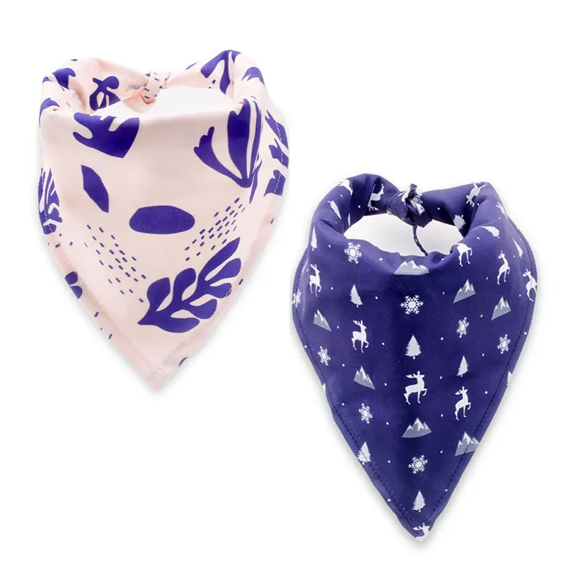 2024 Premium factory Free Design Dog Bandana Double Custom Layer Pattern Pet Triangle Personalized Scarf Wholesale Dog Bandana