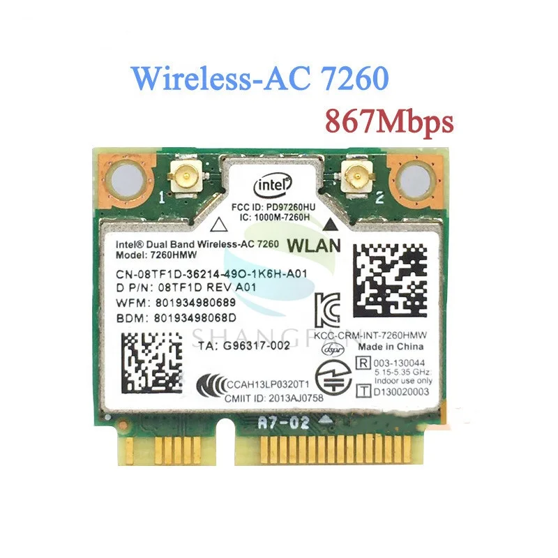 7260 7260AC 7260HMW 2,4 & 5G 867M Bluetooth 4,0 Mini PCIe Wi-Fi беспроводная сетевая карта 7260.NGW G.R