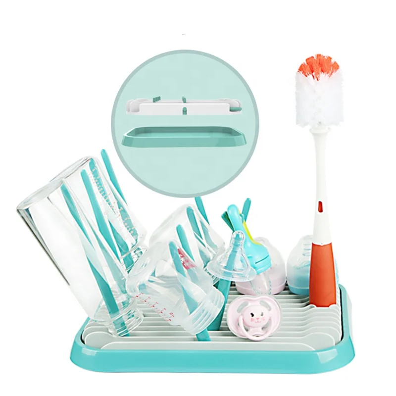 hot selling multi functions vertical plastic foldable travel portable baby bottle drying rack