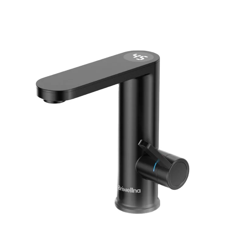 Briwellna Heating Tap LED Digital Display Basin Mixer Tap 2 in 1 Instant Electric Water Heater Tap Single Lever Geyser Faucet