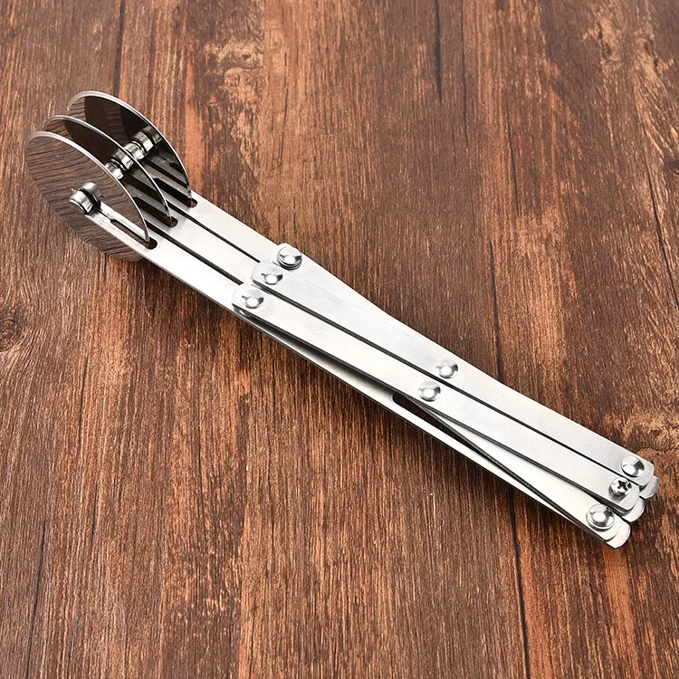 Adjustable function stainless steel roller dough tool pizza pastry dough divider cutter for bread