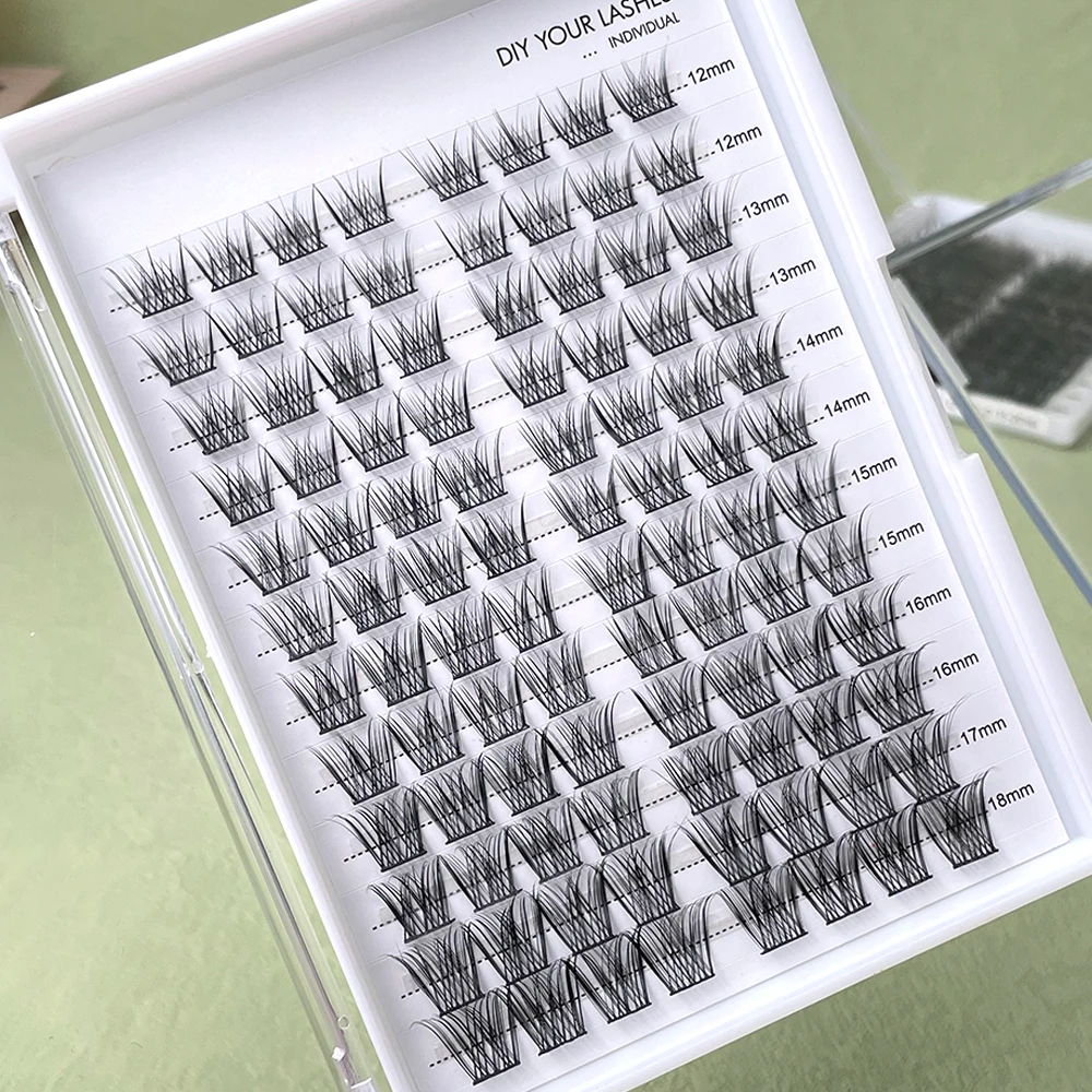 Wholesale Custom Diy Mink Lash Extension Kit Professional  Natural Diy Black Band Lash Segment Private Label Cluster Lashes