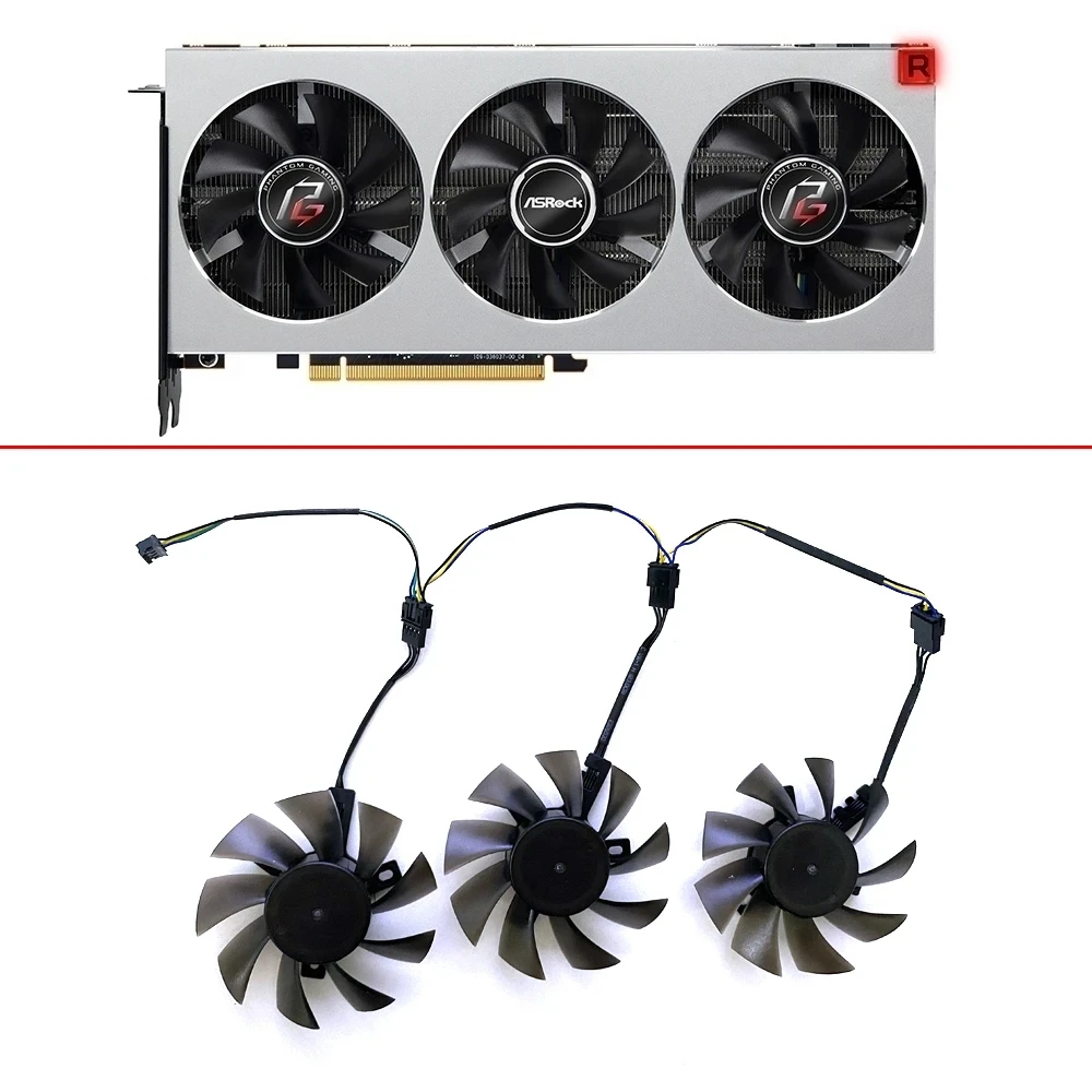 NEW 3PCS 75MM FD7010H12S 12V 0.35A Double ball bearing AMD Radeon VII GPU FAN For ASRock ASUS XFX Dataland MSI Yeston Sapphire