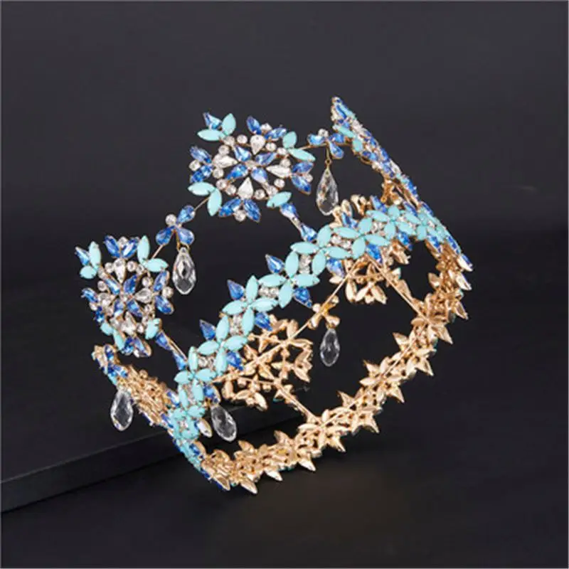 2022 New High Quality Queen Crown Gold Bridal Pageant Tiara Pageant Miss Universe Crown