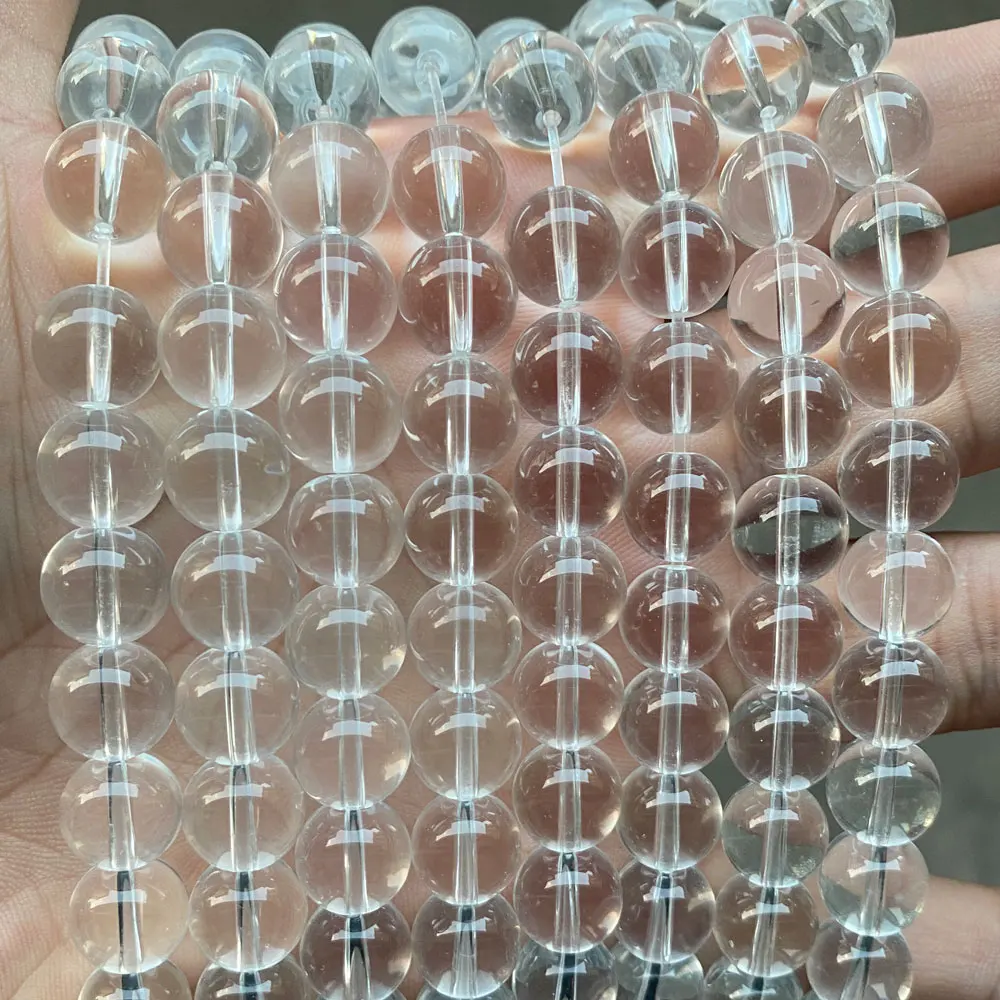 Wholesale Cheap Price Bulk Beads Round Loose Smooth Clear Transparent Glass Beads For Jewelry Making